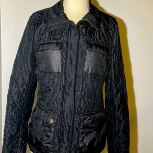 H&M black quilted jacket size 12